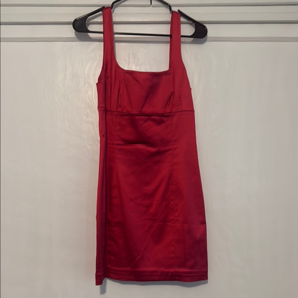 Aritzia Red Ruched Sheath Midi Dress